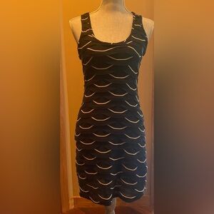 Max Studio Navy Blue and White Knit Dress, size Small
